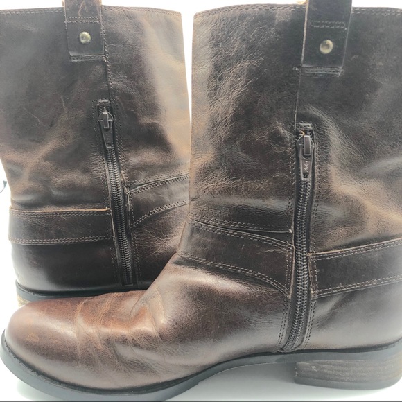 Bandolino Shoes | Bandolino Brown Leather Calf Moto Boot 9 | Poshmark